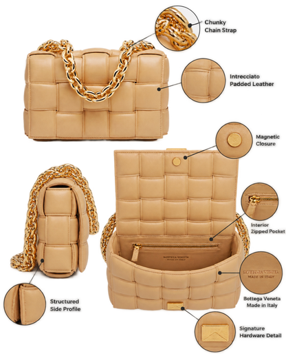 BOTTEGA VENETA Chain Cassette Padded Shoulder Bag