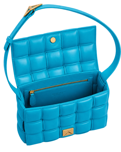 Bottega Veneta Padded Intreccio Cassette Crossbody Bag Pool