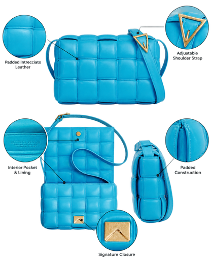Bottega Veneta Padded Intreccio Cassette Crossbody Bag Pool