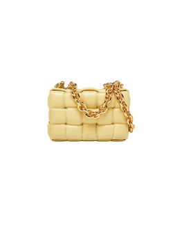 Bottega Veneta Yellow Intrecciato Leather Padded Cassette Chain Bag