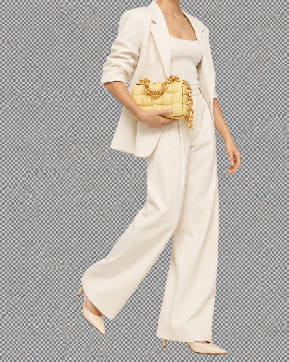 Bottega Veneta Yellow Intrecciato Leather Padded Cassette Chain Bag