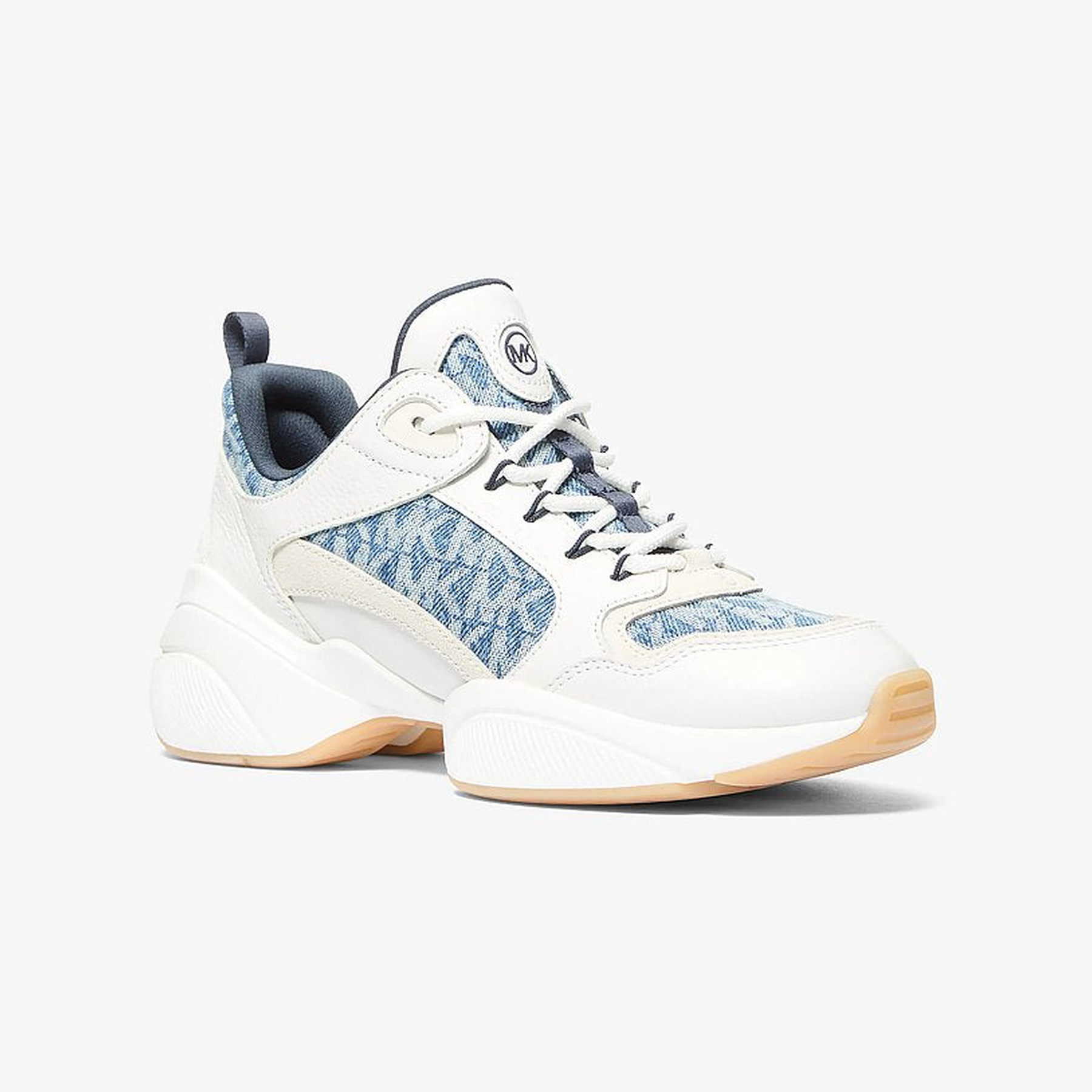 Bowie Signature Logo Print Denim Trainer