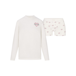BOYFRIEND LONG SLEEVE T-SHIRT AND SHORT BOXER SET | MARBLE HEART BANNER