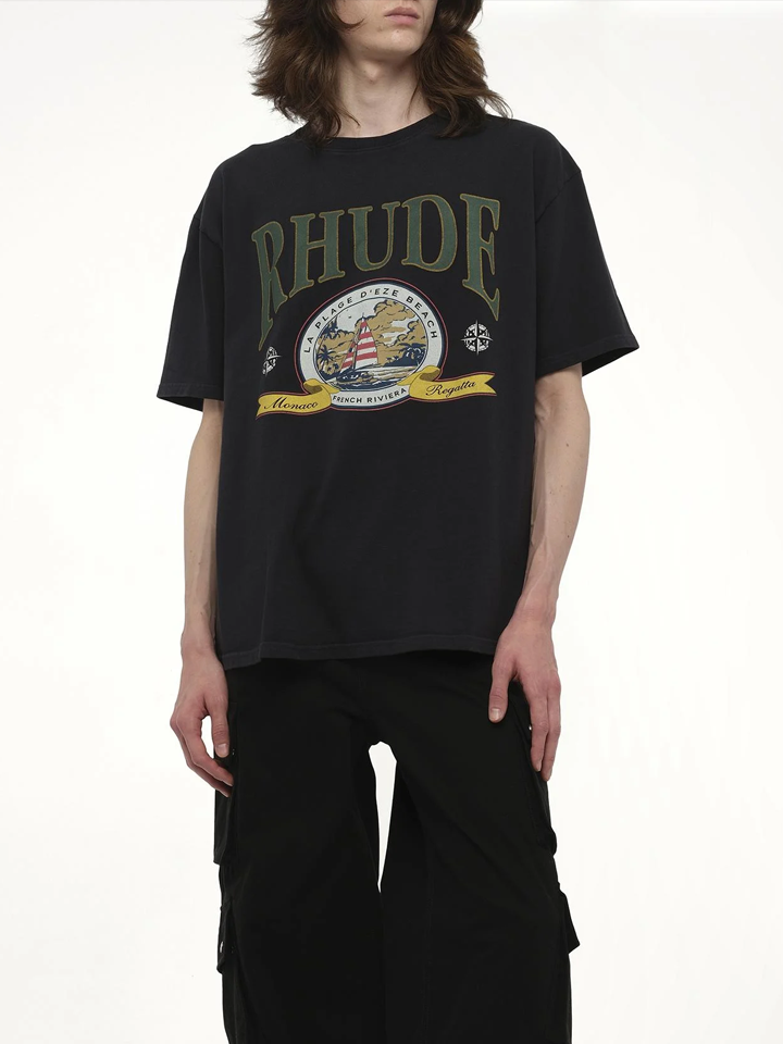 Rhude Monaco Regatta T-Shirt in Black