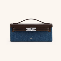 Bria Structured Top Handle Bag - BLue Denim