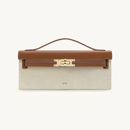 Bria Structured Top Handle Bag - Brown Canvas