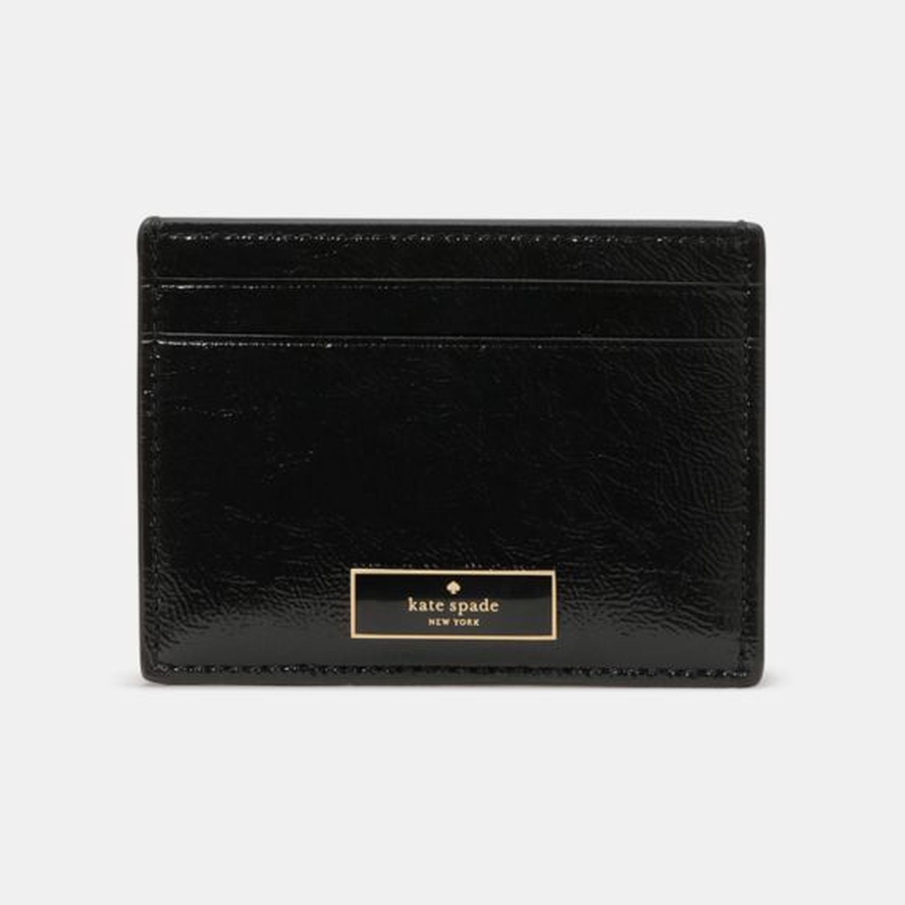 Bridget Crinkle Patent Small Slim Card Holder
