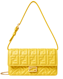 Broom yellow nappa leather wallet with FF motif