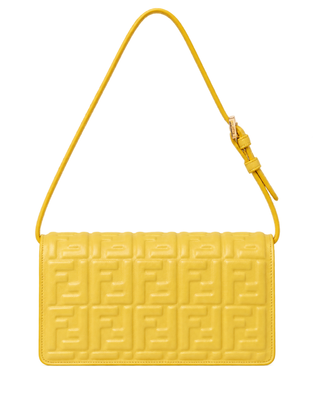 Broom yellow nappa leather wallet with FF motif