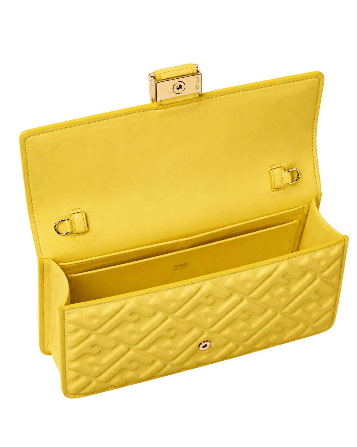 Broom yellow nappa leather wallet with FF motif
