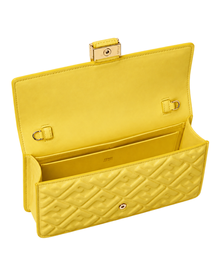 Broom yellow nappa leather wallet with FF motif