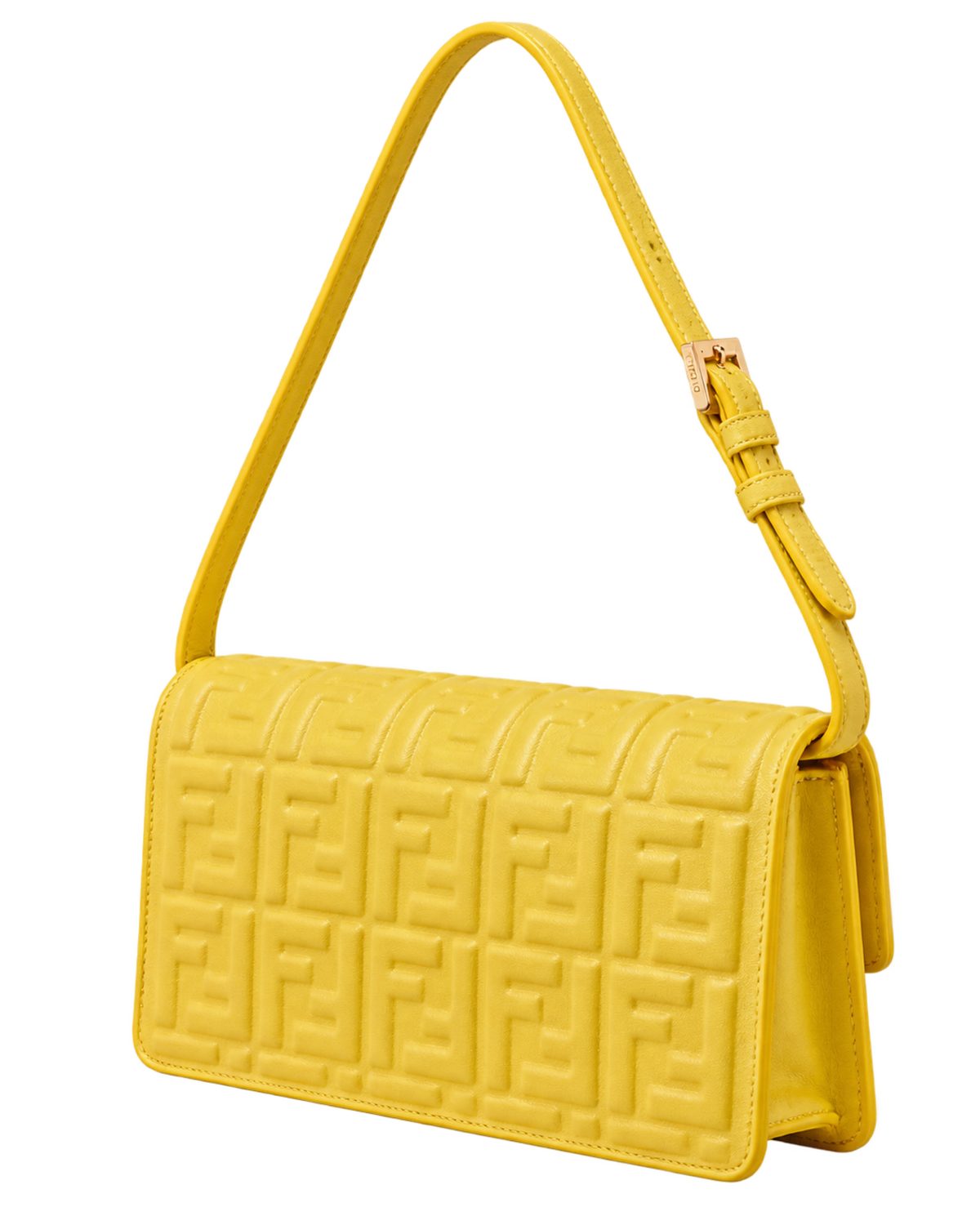 Broom yellow nappa leather wallet with FF motif