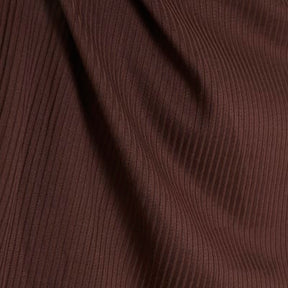 Brown Asymmetrical Ribbed Midi Dress
