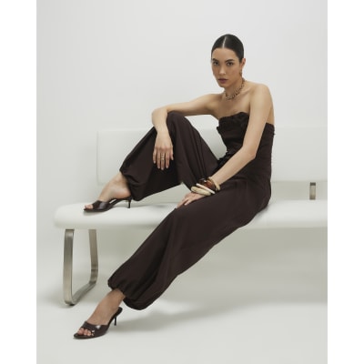 Brown Balloon Leg Trousers