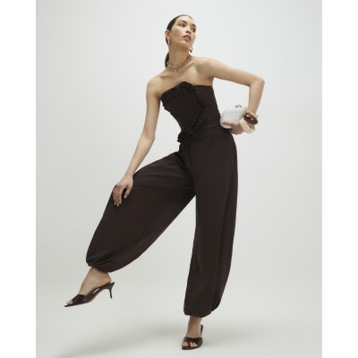 Brown Balloon Leg Trousers