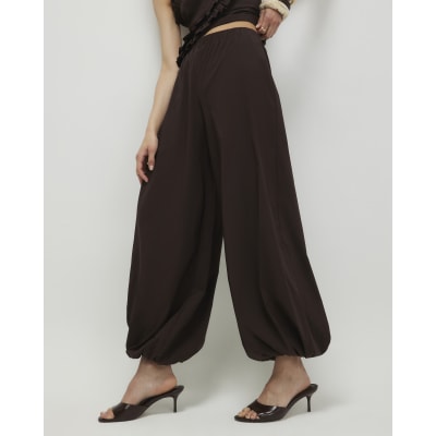 Brown Balloon Leg Trousers