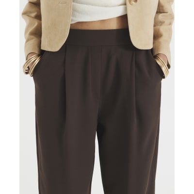 Brown Barrel Leg Trousers