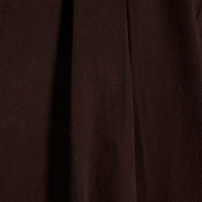 Brown Belted Pleated Wide Leg Jeans