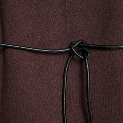 Brown Belted Sleeveless Cardigan