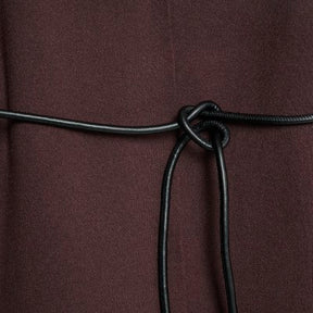 Brown Belted Sleeveless Cardigan