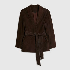 Brown Belted Suede Jacket