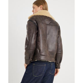Brown Borg Lined Aviator Jacket