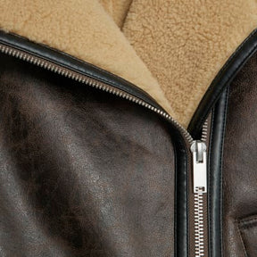 Brown Borg Lined Aviator Jacket