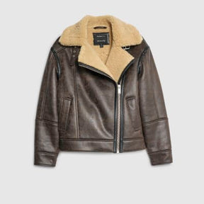 Brown Borg Lined Aviator Jacket