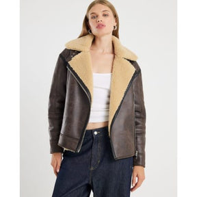 Brown Borg Lined Aviator Jacket