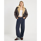 Brown Borg Lined Aviator Jacket