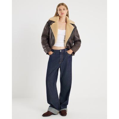 Brown Borg Lined Aviator Jacket