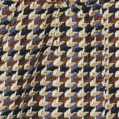 Brown Boucle Check Tailored Shorts