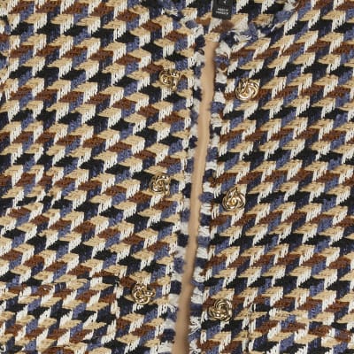 Brown Boucle Check Trophy Jacket