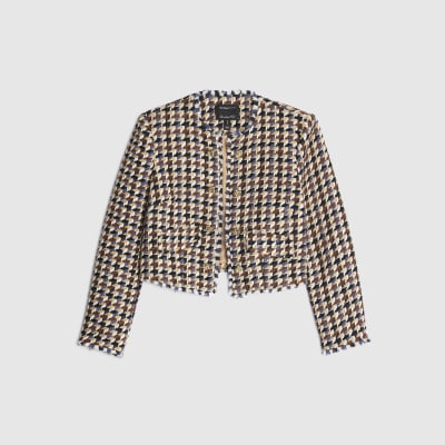 Brown Boucle Check Trophy Jacket