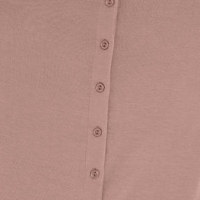 Brown Button Up High Neck Top
