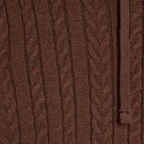 Brown Cable Knit Hoodie