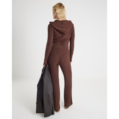 Brown Cable Knit Trousers
