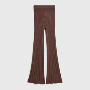 Brown Cable Knit Trousers