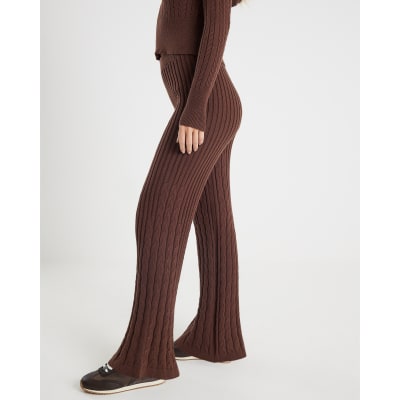 Brown Cable Knit Trousers