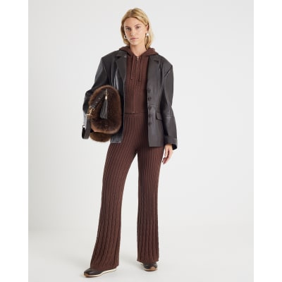 Brown Cable Knit Trousers