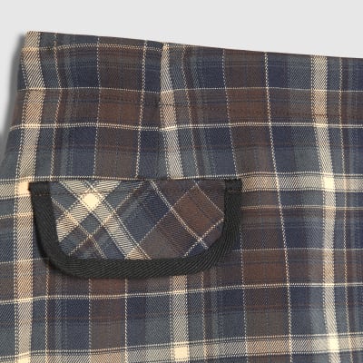 Brown Check A Line Mini Skirt