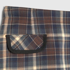 Brown Check A Line Mini Skirt