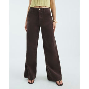 Brown Corduroy Wide Leg Trousers