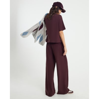 Brown Cosy Wide Leg Trousers