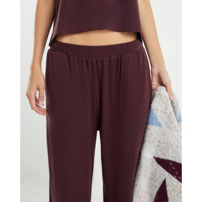 Brown Cosy Wide Leg Trousers