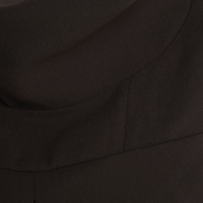 Brown Cowl neck Corset Top