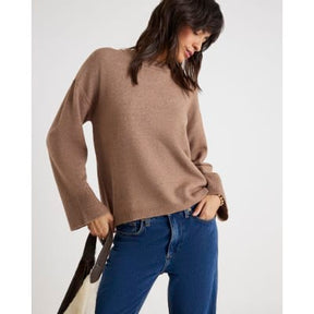 Brown Crew Neck Knitted Jumper