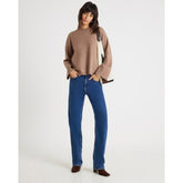 Brown Crew Neck Knitted Jumper