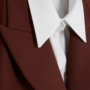 Brown Cropped Hybrid Blazer