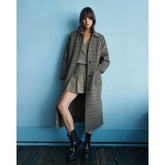 Brown Dogtooth Cropped Blazer